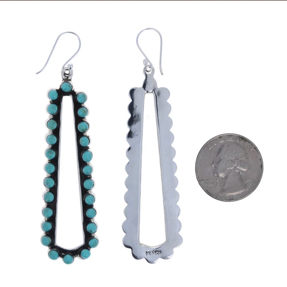 Statement Turquoise Frame Earrings - image 2